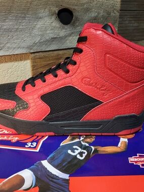 *NEW* Patrick Ewing Men's Rebound Tipoff High Top Red Croc Shoes Size 12